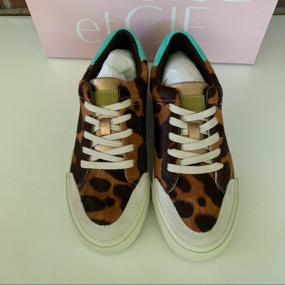 Louise Et Cie Baraz Women's Leather Animal Print Low Top Fashion Sneakers US 7 M - Picture 3 of 9